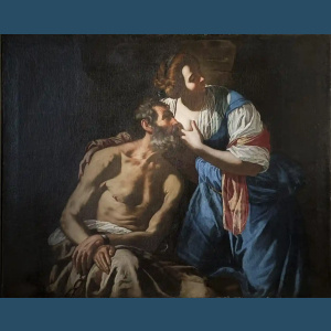 Caritas Romana centered on a blue square