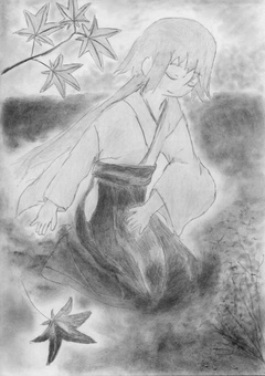 Kimono in grayscale