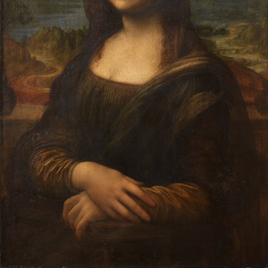 Mona Lisa cropped to a square from the bottom