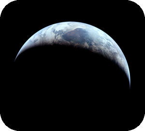 Earth with rounded corners on a transparent background