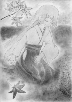 Kimono in grayscale